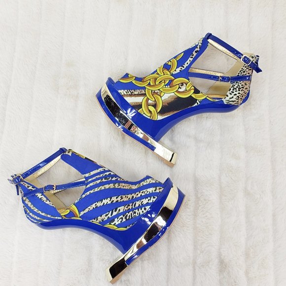 2 Pairs 6" Heel less wedge Shoes 1 Blue 1 Purple Size 6 Brand NEW - Picture 4 of 16